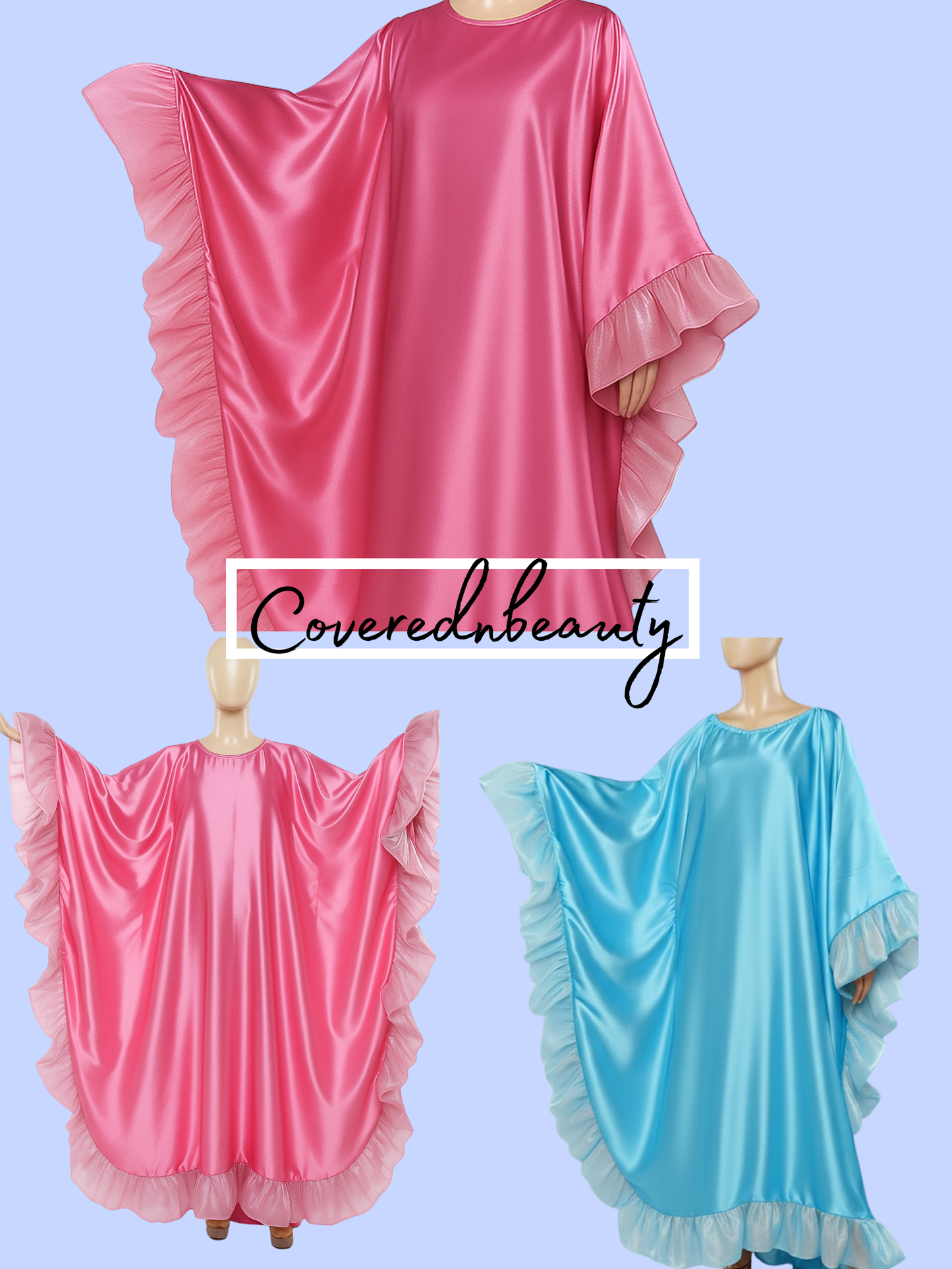 Ruffle Satin Kaftan
